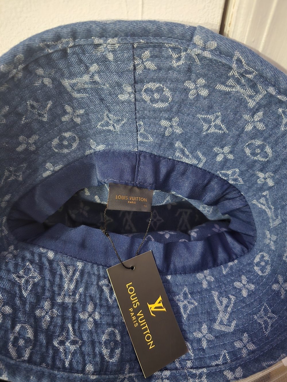 Louis Vuitton Blue Monogram Denim Bucket Hat - Picture 2 of 3